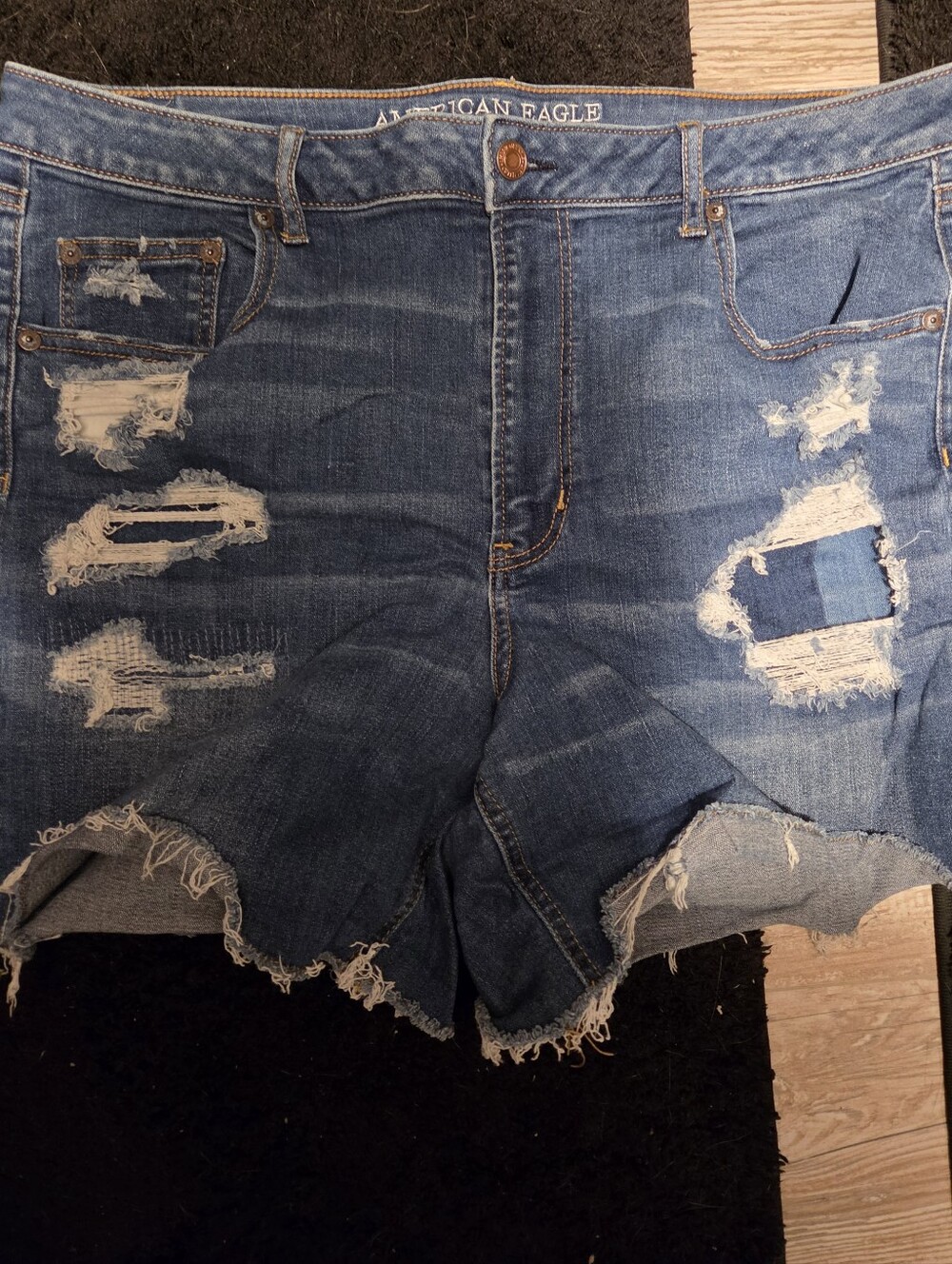 American Eagle Outfitters Distressed Light Blue Denim Cutoff Shorts